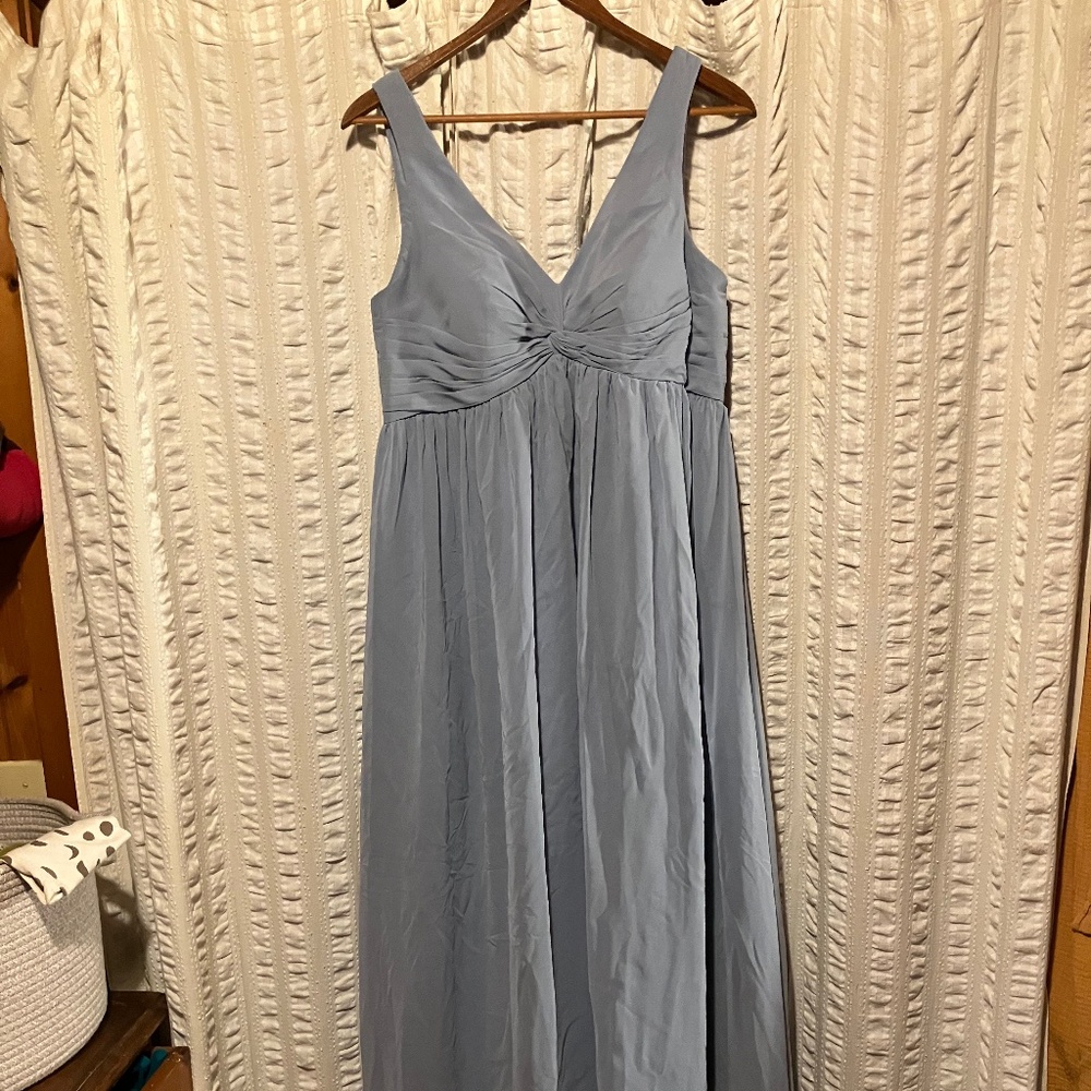 Azazie Yetta Maternity Gown Dusty Blue